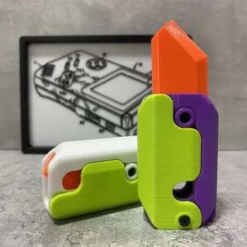3D Morcov Gravitatea Cuțit Gadget-uri Despachetarea Împinge de Cărți Jucării de Imprimare 3D Gravity Fluorescente Cuțit Morphing Plastic Morcov Cuțit
