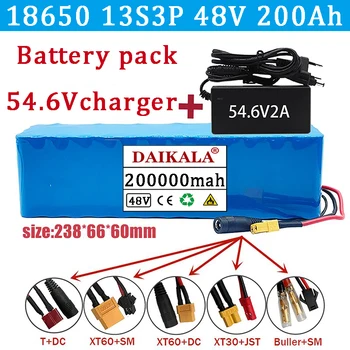 48V 200Ah Acumulator Litiu-Ion de 1000w 13S3P Litiu-Ion Baterie Pack pentru 54.6 v E-biciclete Electrice Biciclete Scuter cu BMS+Incarcator