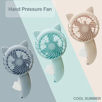 Desene animate Mână Presiune Fan, Mini Ventilator de Buzunar Portabile Ventilatorului de Răcire fără Acumulator Portabil de Aer mai rece pentru în aer liber, Birou de Turism