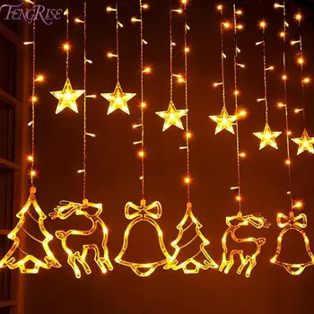 Elan Bell Șir Ghirlandă Perdea de Lumină LED-uri de Crăciun Decor Pentru Acasă Bradul de Crăciun Ornament 2022 Navidad Xmas Cadou de Anul Nou