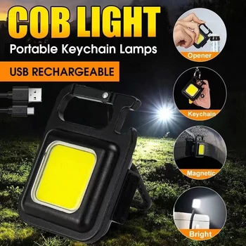 LED Lumina de Lucru USB Reîncărcabilă Lanterna Mini Portabil Bright Breloc Clip de Buzunar Lanterna în aer liber, Drumeții, Pescuit, Camping
