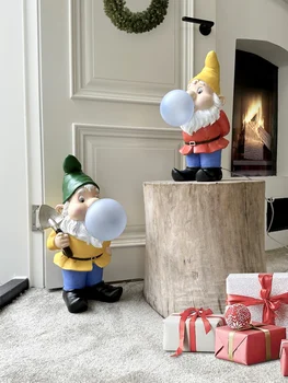 Moș Crăciun Lampă De Masă Nordic Decorative Atmosfera Sens Living Dormitor Pitic Decor Creativ Lampa