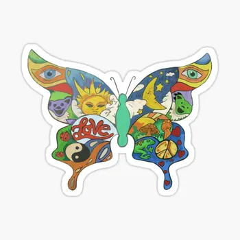 Psihedelice Fluture 5PCS Autocolante pentru Decoratiuni de Arta Anime Perete Bara Living Decorul Camerei de Imprimare Autocolante Haioase