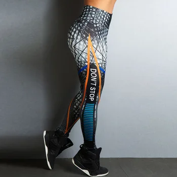 Sport Femei Fitness Rulează Pantaloni De Yoga Tipar Digital Litere Legging Push-Up Talie Mare Antrenament Dresuri Fără Sudură Jambiere