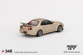 MINI GT 1:64 Nissan Skylnie GT-R (R34) M-Spec Siliciu Respirația RHD turnat sub presiune Model de Masina