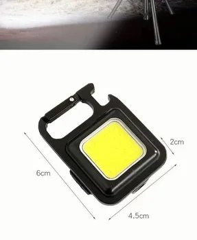 Mini Portabil de Buzunar USB Reîncărcabilă Lanterna COB Lumina de Lucru cu LED-uri Brelocuri Pentru Exterior Urgență Camping Tirbușon Pescuit