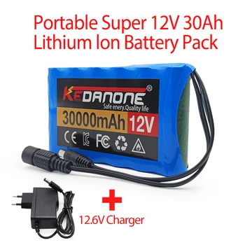 Portabil 18650 3S2P 12V 30000mah Baterie Reîncărcabilă Litiu-Ion,De Monitorizare a Camerei de Înlocuire a Bateriei+12.6 v Încărcător