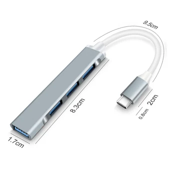 C USB HUB 3.0 Tip C 3.1 4 Port Multi Splitter Adaptor OTG USB pentru Telefon Mobil Accesorii PC Multiport HUB 4 porturi USB 3.0 2.0 Porturi