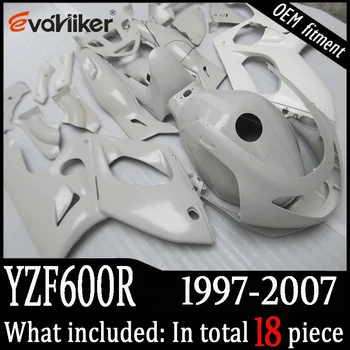 Personalizat carenaj pentru YZF600R Thunderent 1997-2007 alb negru plastic ABS motocicleta coca +cadouri