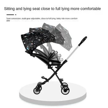 Pliabil Copil Cărucior Portabil Ușor Copil Cărucior Pentru a Sta Întins în aer liber Reversibile Două-mod de Cărucior Cărucior Anti Roll