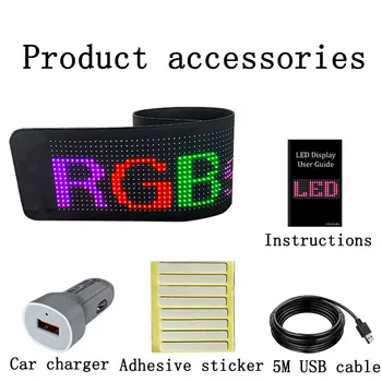 USB Flexibile LED Panou Lumina RGB Semne de Mașină Bluetooth App de Control de Text Defilare Model de Animație LED Programabile Display
