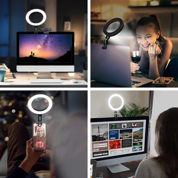 6.3 Inch LED Lampă Rundă Inel de Lumini Selfie Live Streaming USB Desktop Clip pentru Youtube Macbook PC Laptop Tiktok Stream