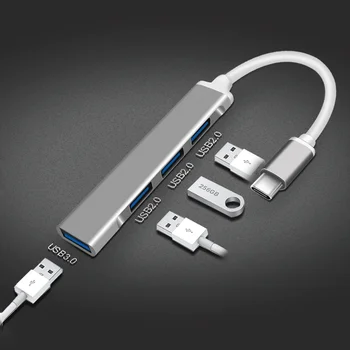 C USB HUB 3.0 Tip C 3.1 4 Port Multi Splitter Adaptor OTG USB pentru Telefon Mobil Accesorii PC Multiport HUB 4 porturi USB 3.0 2.0 Porturi