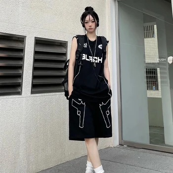 Gotic Epocă Streetwear Casual Harajuku Femei pe Maneci Scurte T-Shirt Grunge Estetica Supradimensionate Bărbați maiouri Y2K Haine