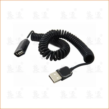 1M/3M USB 2,0 Typ O Männlich zu Weiblich Verlängerung Kabel Locken Frühjahr Unic de Calculator Kurze Kabel schwarz surogat Zub