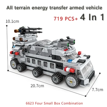 KAZI City All Terrain Transferul de Energie Armate Vehicul Diy Building Block Model de Masina Oferi Copiilor Educativos Cadou de Crăciun