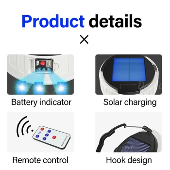 Solar în aer liber Bec USB Reîncărcabilă LED Lumina de Urgenta Portabil Cort Bateriei de Lumină Lumina Camping Lumină Pentru Curte, Gradina