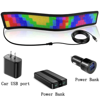 USB Flexibile LED Panou Lumina RGB Semne de Mașină Bluetooth App de Control de Text Defilare Model de Animație LED Programabile Display
