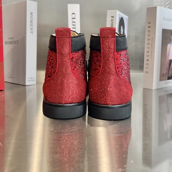 Calitate de Top Roșu Unic de Femei la Modă Pantofi Casual 35-48 De Lux Mens Real Adidași din Piele Designr Cuplu Rock Valul Pantofi HJ0724