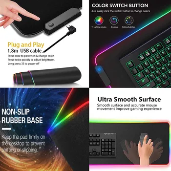Dota 2 Gaming Mouse Pad LED Atmosferă Magică Lumină Tastatură Frumos Birou de Configurare Gamer RGB Mousepad Luminos Rogojini Mouse-ul Playmat