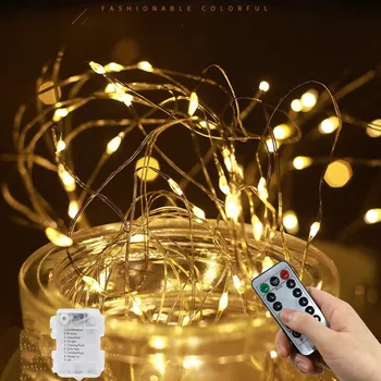 10/20M de Crăciun de Nunta Petrecere Ghirlanda Decor Baterie Lampă Sârmă de Cupru Lampa de Gradina Lumina Șir de Basm Lampă de Iluminat de Vacanță